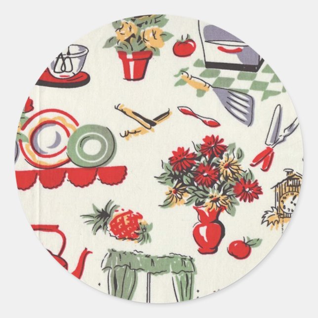 Adesivo Redondo designs retrorreflectores da década de 1950 (Frente)