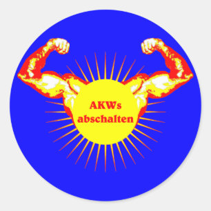 Adesivo Redondo DESLIGAM AKW AKWs energias nucleares