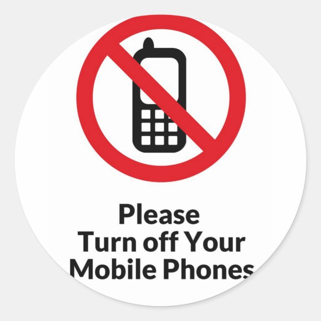 Adesivo Redondo Desligue a camisa do celular (Frente)