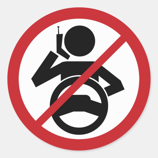 Adesivo Redondo Desligue e dirija (Frente)