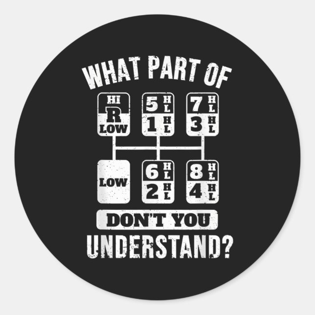 Adesivo Redondo Deslocamento da Grelha do Motorista de Caminhão En (Frente)