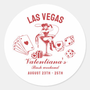 Adesivo Redondo Despedida de Solteira Personalizada em Las Vegas