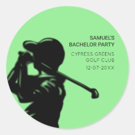 Adesivo Redondo Despedida de solteiro de Golfe Negro