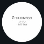 Adesivo Redondo despedida de solteiro padrinho adicionar nome mode<br><div class="desc">design</div>