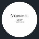 Adesivo Redondo despedida de solteiro padrinho adicionar nome mode<br><div class="desc">design</div>