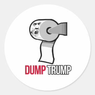 Adesivo Redondo Despeje Trump com Papel Higiênico - Anti-Trump -