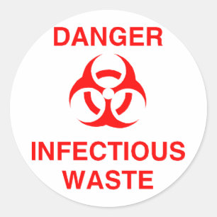 Adesivo Redondo Desperdício infeccioso do perigo