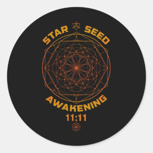 Adesivo Redondo Despertar da Semente Estelar 1111 Geometria Sagrad