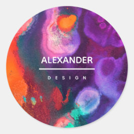 Adesivo Redondo Despertar de Cor | Design de Expressão Abstrata