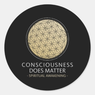 Adesivo Redondo Despertar Espiritual Consciência Faz Problema Yoga