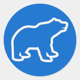 ADESIVO REDONDO DESTAQUE DE URSO BRANCO