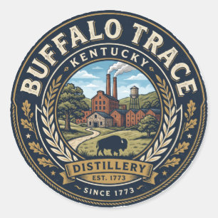 Adesivo Redondo Destilaria Buffalo Trace Kentucky