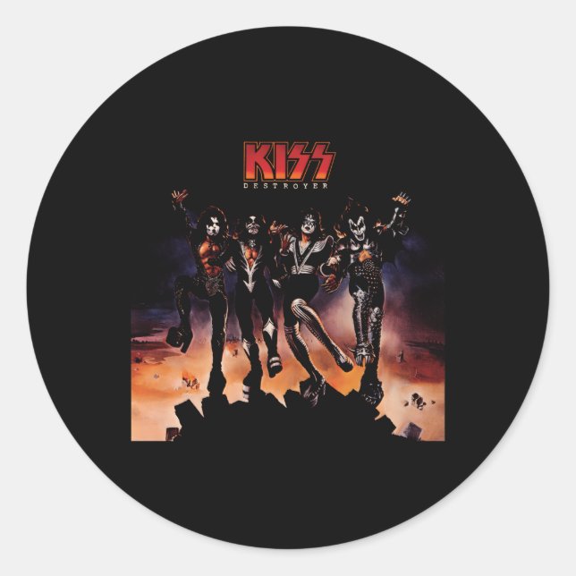 Adesivo Redondo Destruidor Kiss 1976 (Frente)