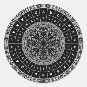 Adesivo Redondo Desvio César - Cifra ROT13