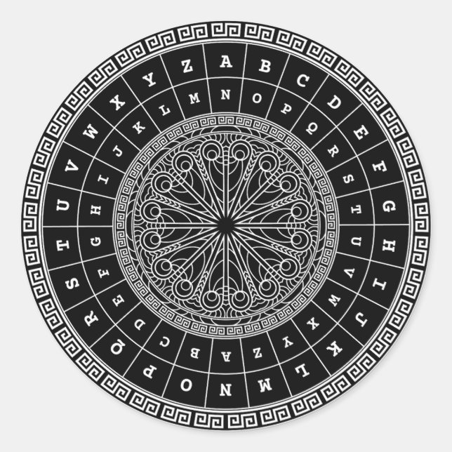 Adesivo Redondo Desvio César - Cifra ROT13 (Frente)