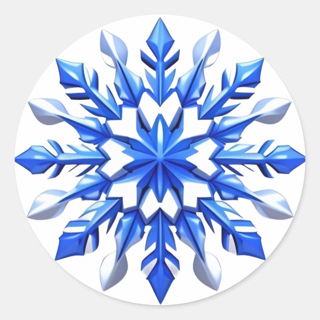 Adesivo Redondo Detailed Snowflake Design (Frente)