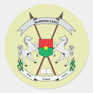 Adesivo Redondo Detalhe da brasão de Burkinafaso