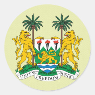 Adesivo Redondo Detalhe da brasão do Sierra Leone