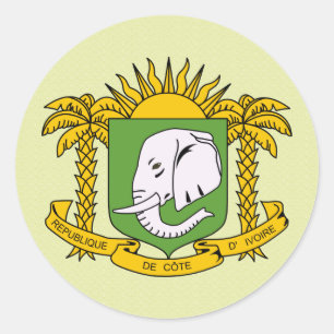 Adesivo Redondo Detalhe do Casaco de Armas do Cote Divoire