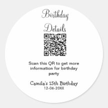 detalhes da festa de aniversário de qr scan modern