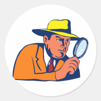 Adesivo Redondo detecção com lente de aumento