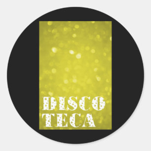Adesivo Redondo Detecção de Texto Amarelo - Estrelas Verticais