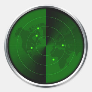 Adesivo Redondo detecção militar de mapas mundiais de radar do exé