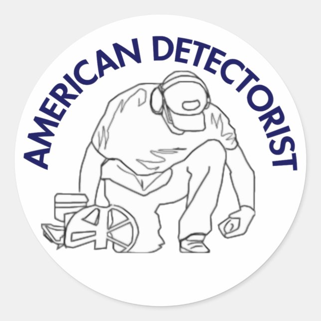 Adesivo Redondo Detector Americano Round Sticker (Frente)