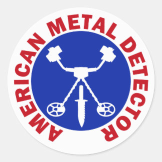 Adesivo Redondo Detector de metal americano