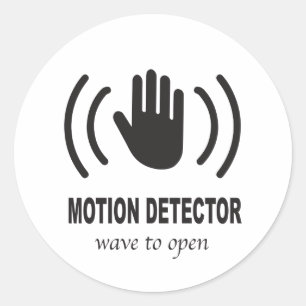 Adesivo Redondo Detector de Movimento com ícone de mão