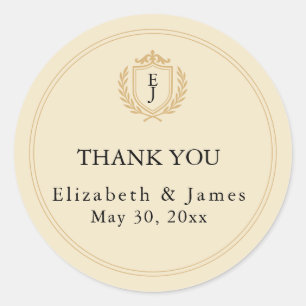 Adesivo Redondo Detenção Elegante De Dinheiro Antigo - Casamento D