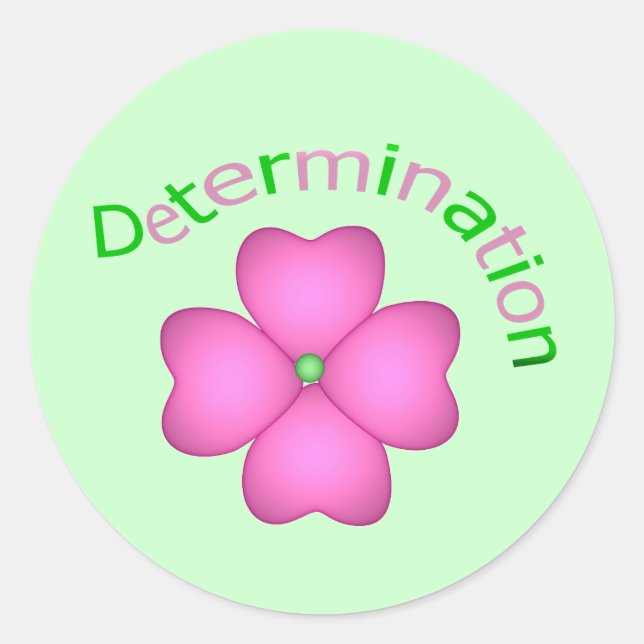 Adesivo Redondo Determinação de Inspiração Flor (Frente)