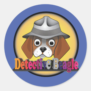 Adesivo Redondo Detetive Beagle JR