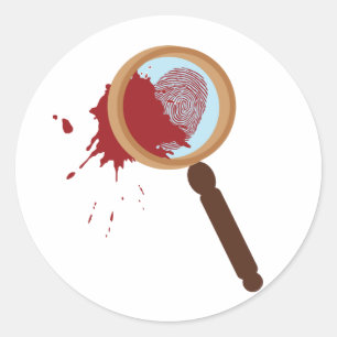 Adesivo Redondo Detetive Magnifying Glass