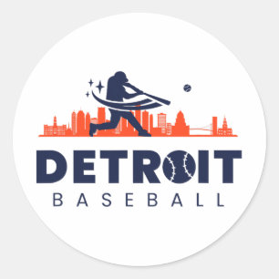 Adesivo Redondo Detroit Bysebyll Vintage Retro Minimalista Bysebyl