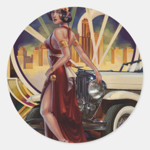 Adesivo Redondo Detroit, Michigan Motor City