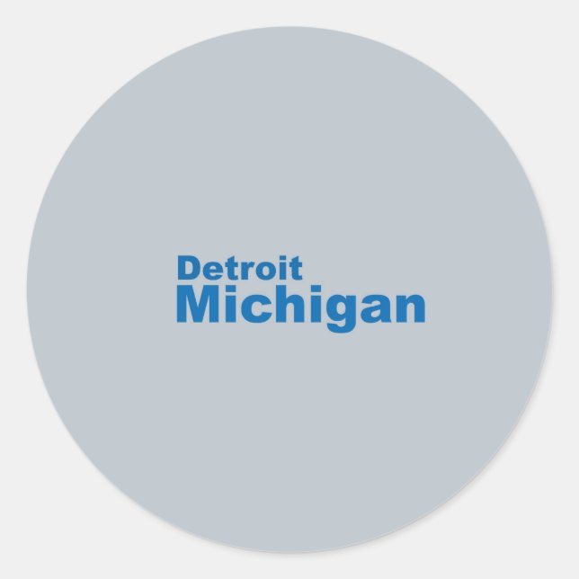 Adesivo Redondo Detroit, Michigan Sticker (Frente)
