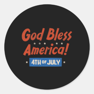 Adesivo Redondo Deus Abençoe a América Feliz 4 de Julho Patriótico
