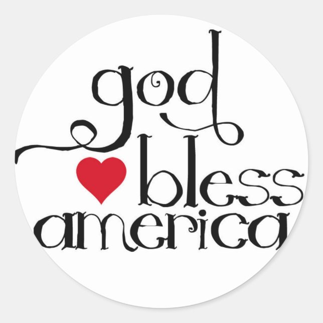 Adesivo Redondo Deus abençoe America Sticker (Frente)