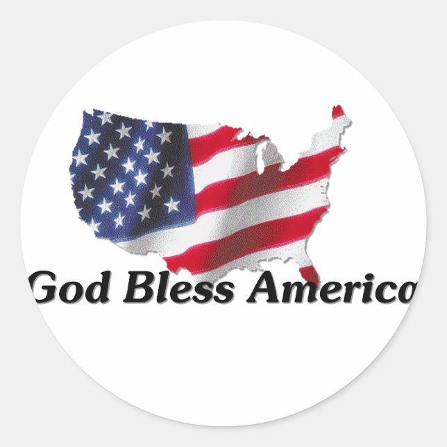 Adesivo Redondo Deus abençoe America Stickers (Frente)