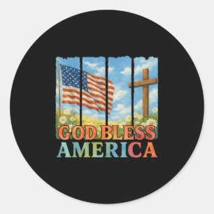 Adesivo Redondo Deus abençoe De Mulheres Cristãs Florais Cruz De B