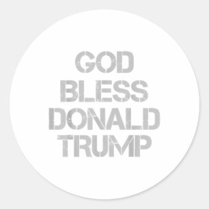 Adesivo Redondo Deus abençoe Donald Trump T Shirt _1