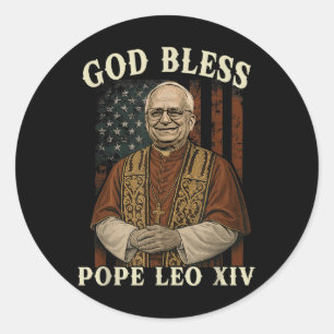Adesivo Redondo Deus abençoe Leo Xiv Habemus Papam Chur Católico