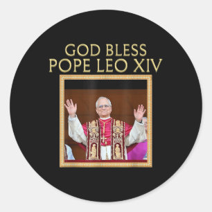 Adesivo Redondo Deus abençoe Leo Xiv Retrato Católico Religioso