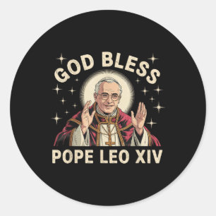 Adesivo Redondo Deus abençoe Papa Leo Xi