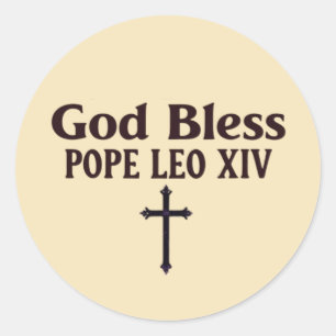 Adesivo Redondo Deus abençoe Papa Leo XIV
