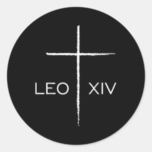 Adesivo Redondo Deus abençoe Papa Leo Xiv Camisa Engraçado Leo Xiv