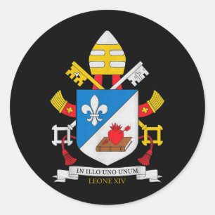 Adesivo Redondo Deus abençoe Papa Leo Xiv Leone Xiv
