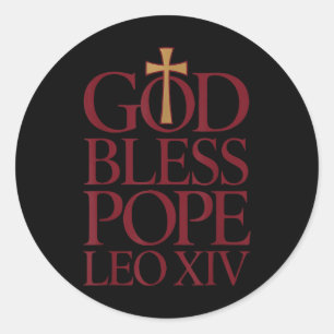 Adesivo Redondo Deus abençoe Papa Leo Xiv Novo Papa Vaticano Cato