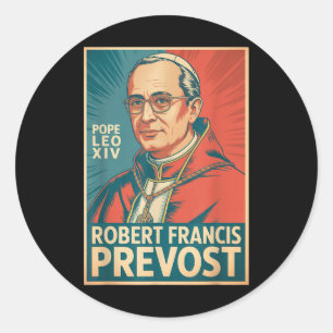 Adesivo Redondo Deus abençoe Papa Leo Xiv Papa Leo Xiv Papa Camisa